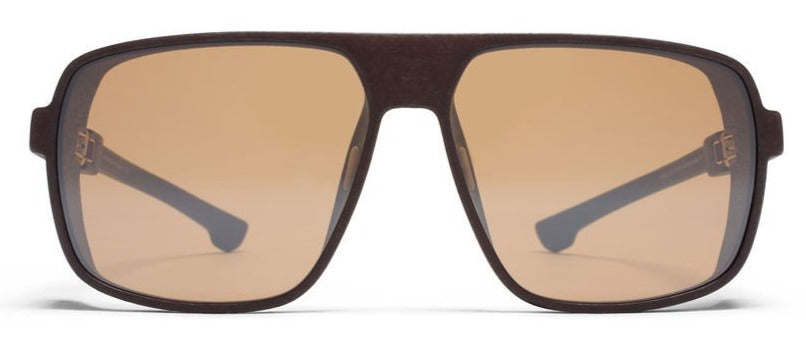 Alexander Daas - Mykita Mylon Daggoo Sunglasses - Ebony Brown &amp; Sienna Brown Flash - Front View