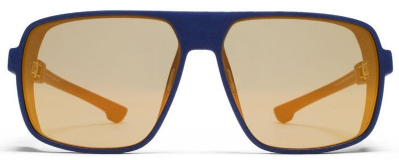 Alexander Daas - Mykita Mylon Daggoo Sunglasses - Navy Blue & Pearly Gold Flash - Front View