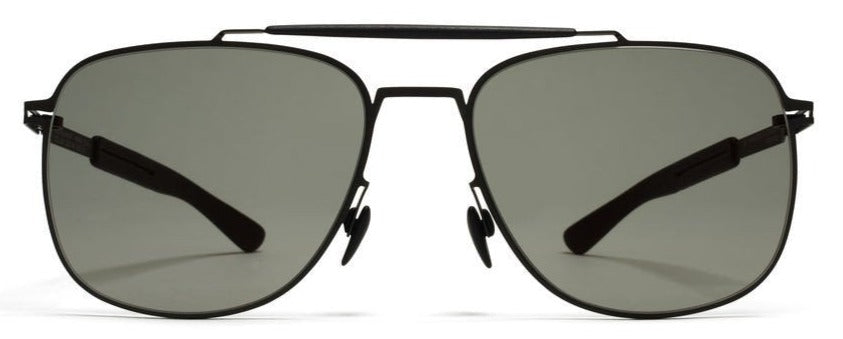 Alexander Daas - Mykita Mylon Elon Sunglasses - Pitch Black &amp; Light Gold Flash - Front View