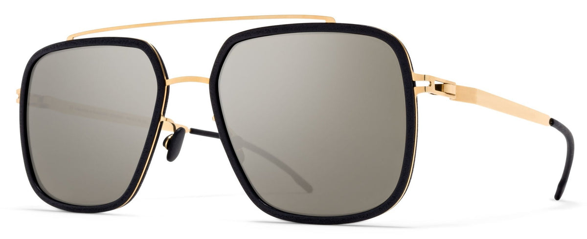 Alexander Daas - Mykita Mylon Reed Sunglasses - Pitch Black &amp; Glossy Gold - Side View