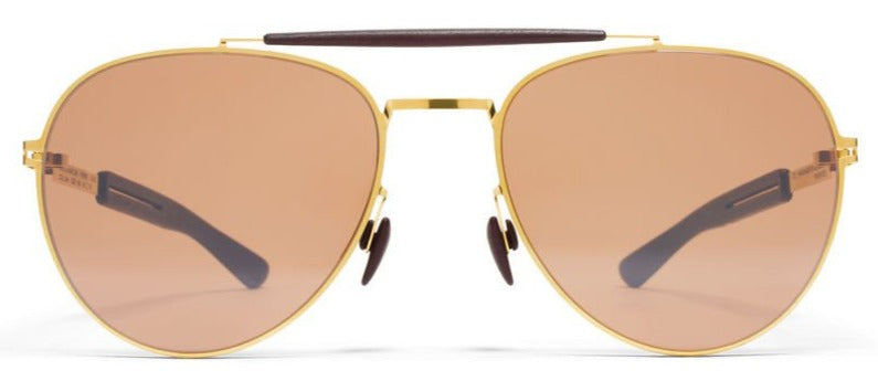 Alexander Daas - Mykita Mylon Sloe Sunglasses - Gold Ebony Brown Sienna Flash - Front View