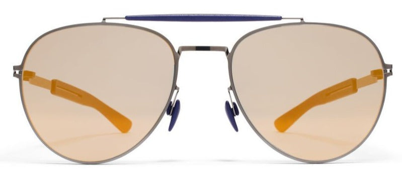 Alexander Daas - Mykita Mylon Sloe Sunglasses - Shiny Graphite Navy Gold Flash - Front View
