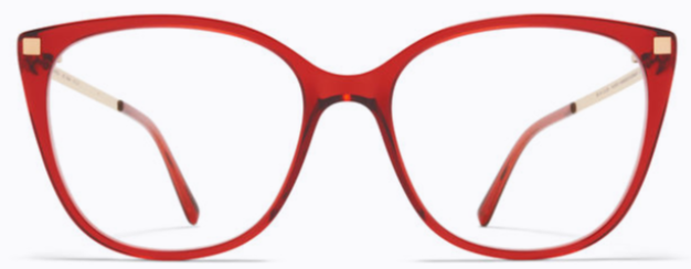 Alexander Daas - Mykita Osha Eyeglasses - Ruby &amp; Champagne Gold - Front View