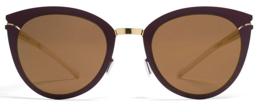 Alexander Daas - Mykita Priscilla Sunglasses - Gold &amp; Burgundy - Front View