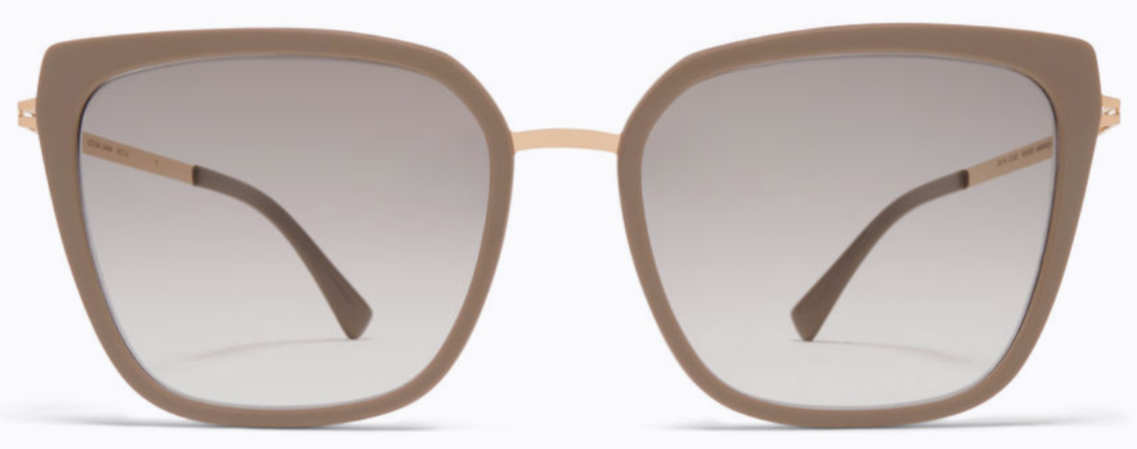 Alexander Daas - Mykita Sanna A42 Sunglasses - Champagne Gold &amp; Brown Grey - Front View