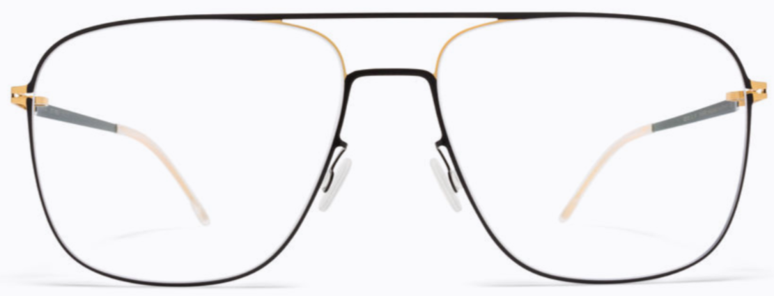 Alexander Daas - Mykita Steen Eyeglasses - Gold &amp; Jet Black - Front View