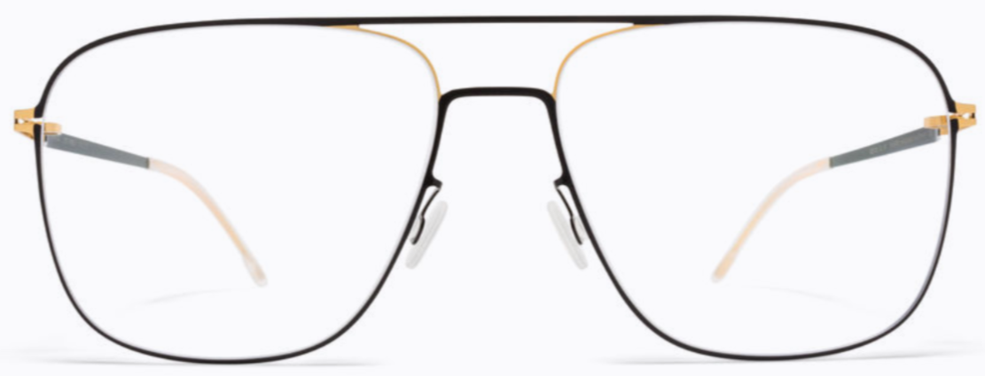 Alexander Daas - Mykita Steen Eyeglasses - Gold & Jet Black - Front View