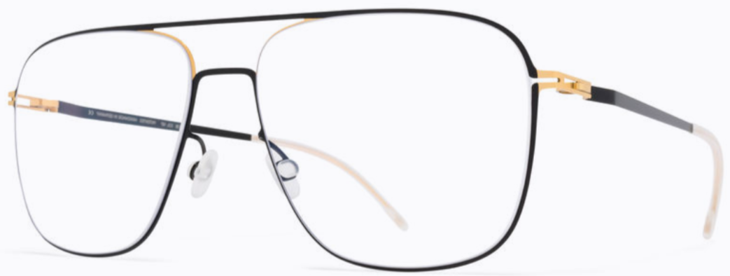 Alexander Daas - Mykita Steen Eyeglasses Gold & Jet Black - Side View