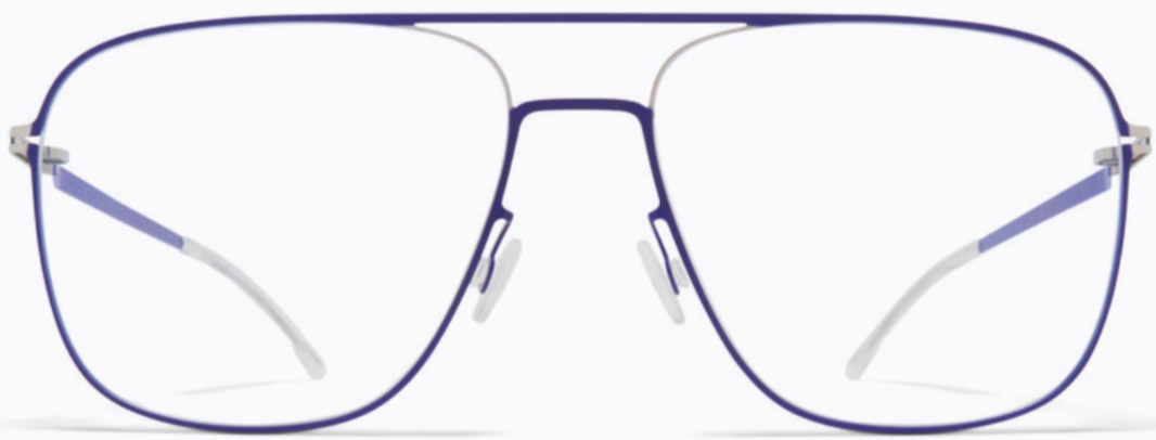 Alexander Daas - Mykita Steen Eyeglasses - Silver & Super Blue - Front View