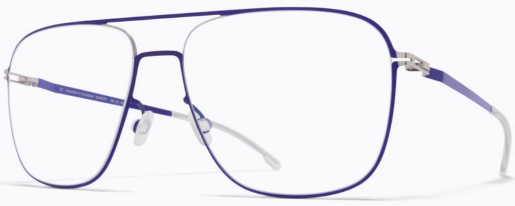 Alexander Daas - Mykita Steen Eyeglasses - Silver & Super Blue - Side View