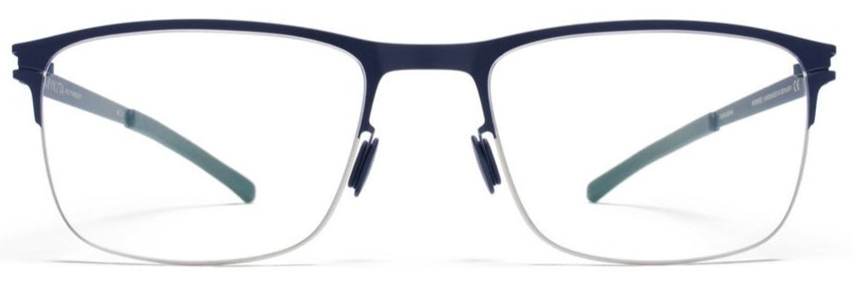 Alexander Daas - Mykita Vincent Eyeglasses - Silver &amp; Navy - Front View