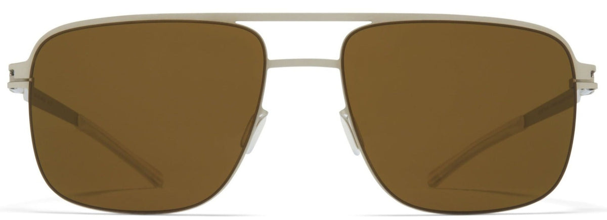 Alexander Daas - Mykita Wilder Sunglasses - Matte Silver &amp; Raw Brown - Front View