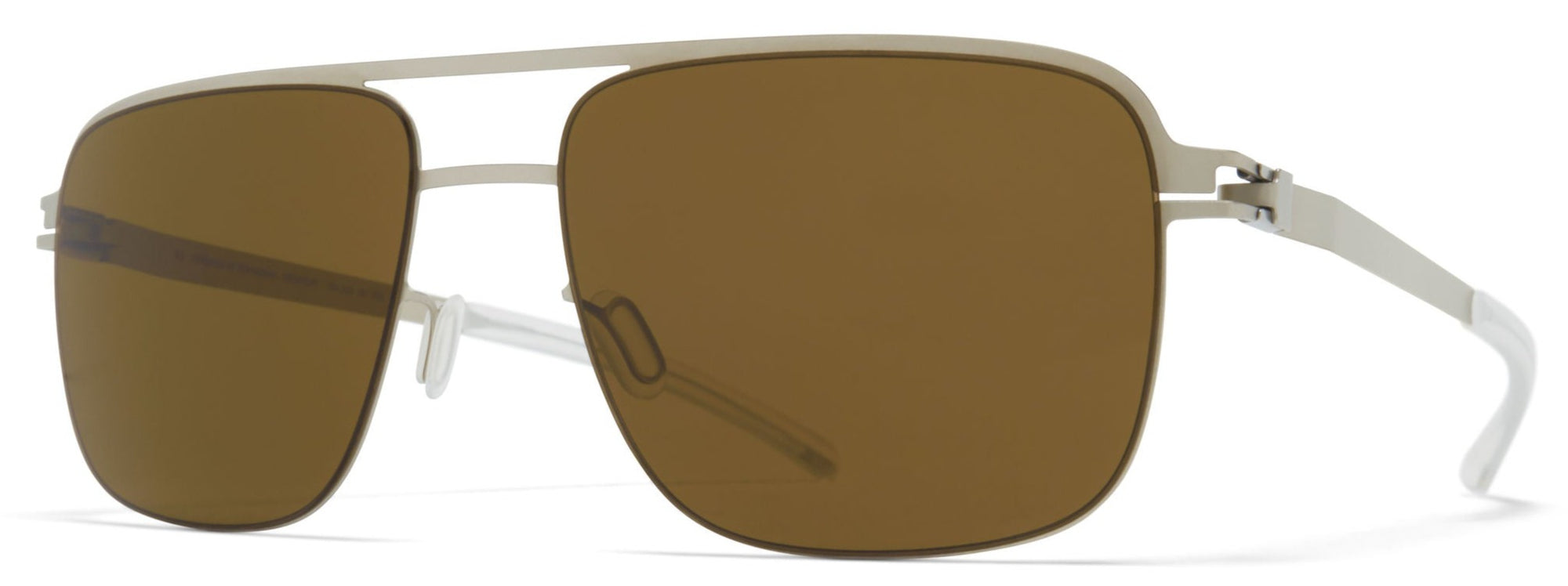 Alexander Daas - Mykita Wilder Sunglasses - Matte Silver & Raw Brown - Side View