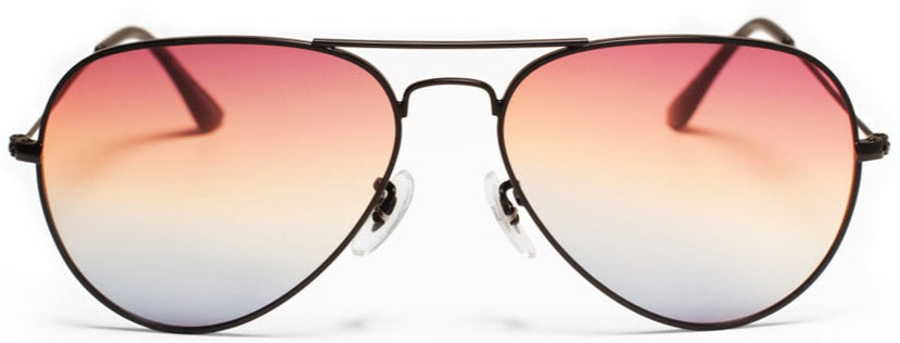 Alexander Daas - Nina Chantele x Alexander Daas Chi-to-LA Sunglasses - Black with Rainbow Lenses - Front View