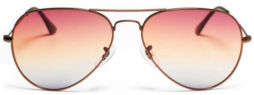 Alexander Daas - Nina Chantele x Alexander Daas Chi-to-LA Sunglasses - Bronze with Rainbow Lenses - Front View