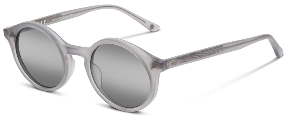 Alexander Daas - SALT Optics Lewis Sunglasses - Matte Smoke Grey &amp; Silver Half Flash - Side View