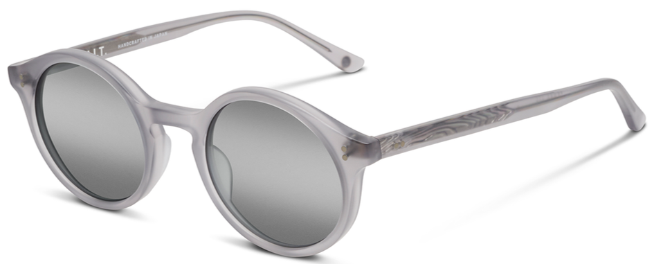 Alexander Daas - SALT Optics Lewis Sunglasses - Matte Smoke Grey & Silver Half Flash - Side View