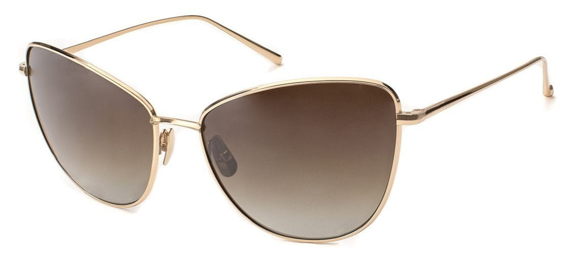 Alexander Daas - SALT Optics Sherri-Ann Sunglasses - Honey Gold & Polarized Brown Gradient - Side View 