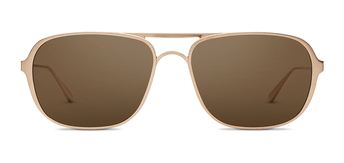 Alexander Daas - SALT Optics Yeager Sunglasses - Brushed Honey Gold &amp; Deep Brown - Front View