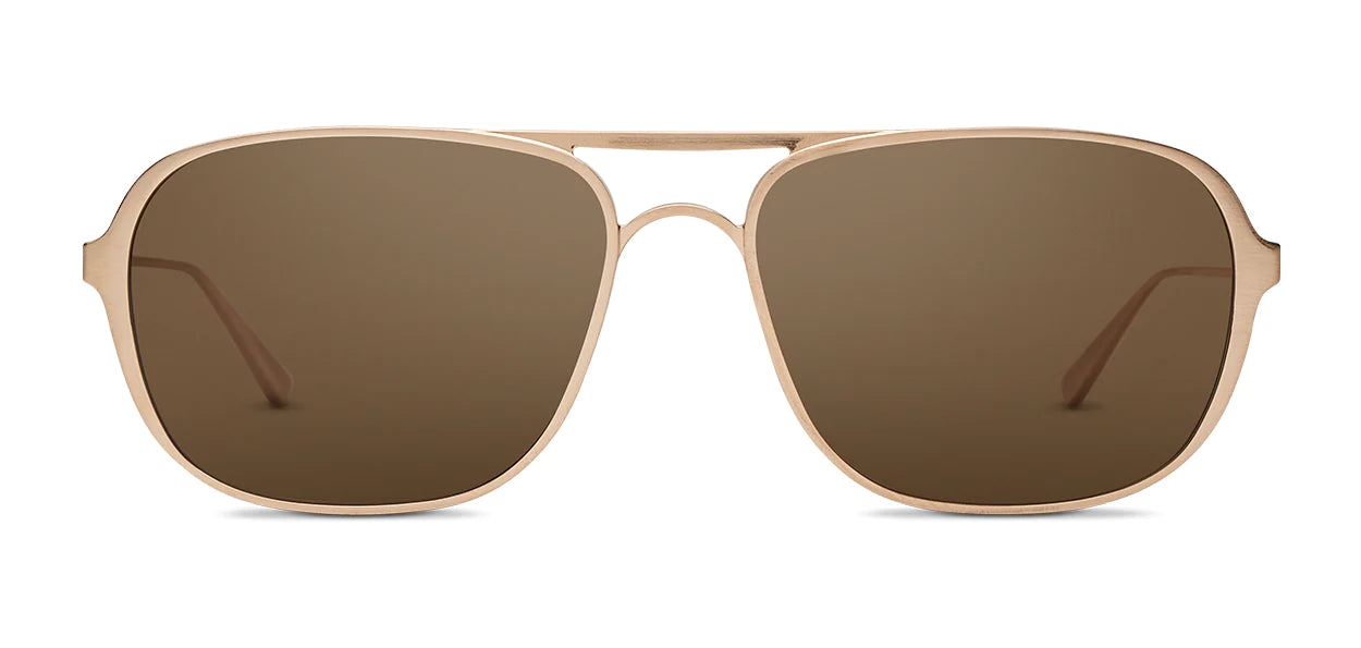 Alexander Daas - SALT Optics Yeager Sunglasses - Brushed Honey Gold & Deep Brown - Front View