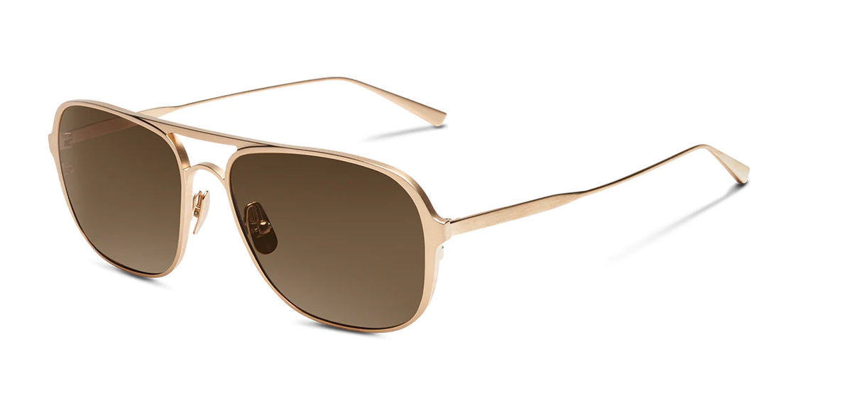 Alexander Daas - SALT Optics Yeager Sunglasses - Brushed Honey Gold &amp; Deep Brown - Side View
