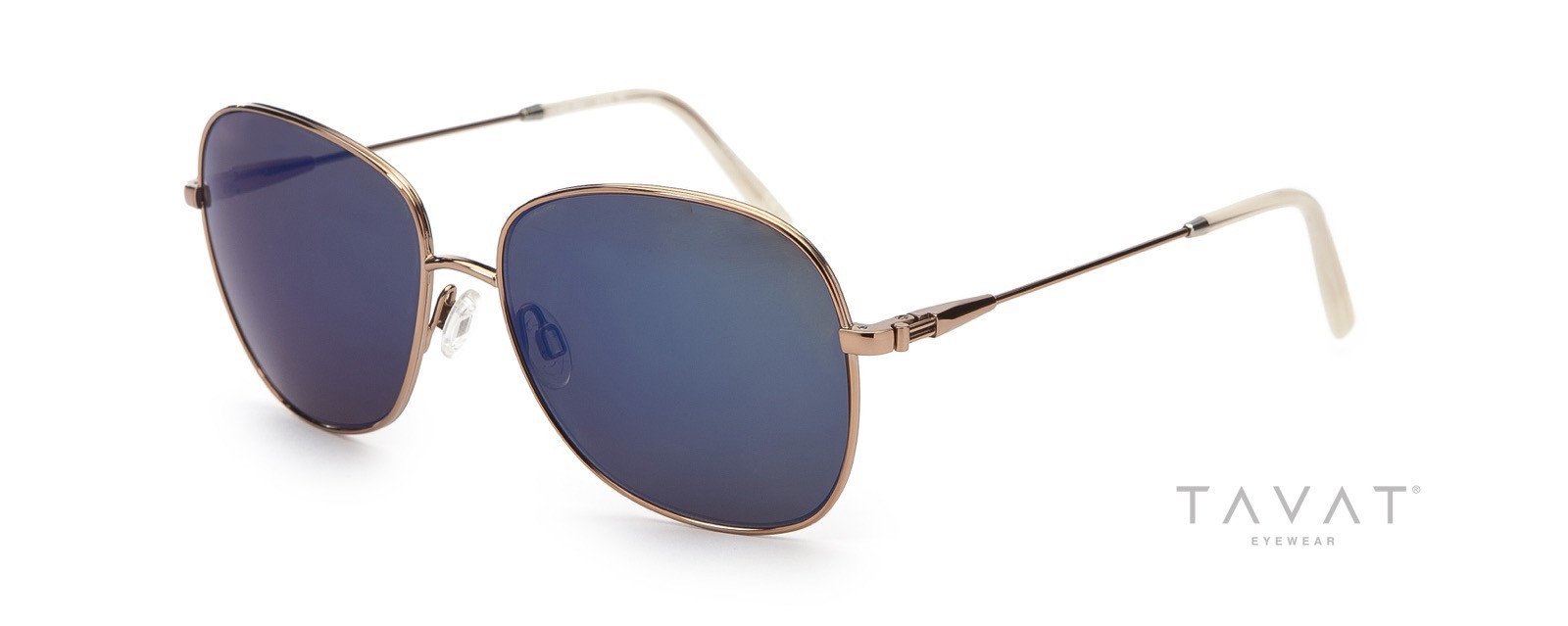 Alexander Daas - Tavat Amelia EX403T Sunglasses - Rose Gold & Grey Air Blue - Side View