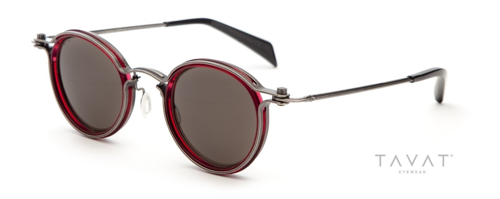 Alexander Daas - Tavat Soupcan Pantos C SC004 Sunglasses - Light Gun & Red Grey - Side View