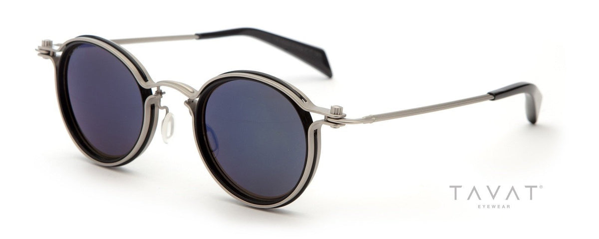 Alexander Daas - Tavat Soupcan Pantos M SC003 Sunglasses - Palladium Black Grey &amp; Air Blue - Side View