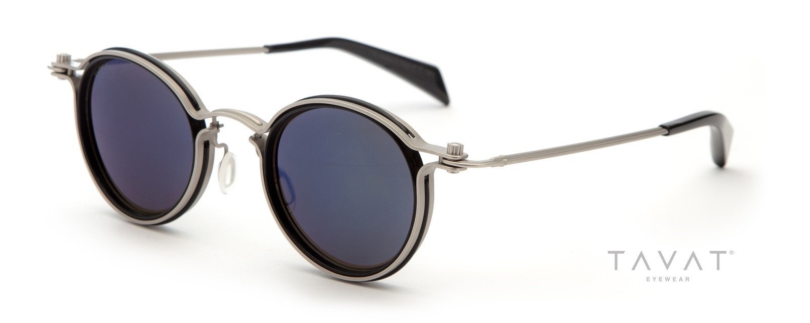 Alexander Daas - Tavat Soupcan Pantos M SC003 Sunglasses - Palladium Black Grey & Air Blue - Side View