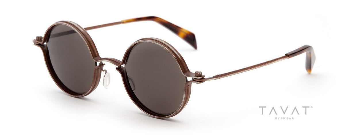 Alexander Daas - Tavat Soupcan Round M SC001 Sunglasses - Bronze &amp; Grey - Side View