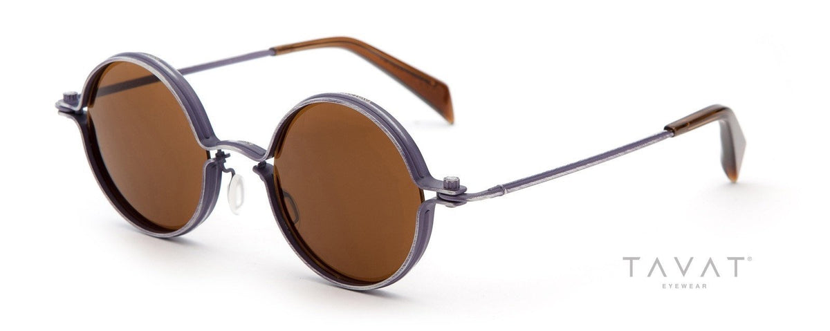 Alexander Daas - Tavat Soupcan Round M SC001 Sunglasses - Denim Bronze - Side View