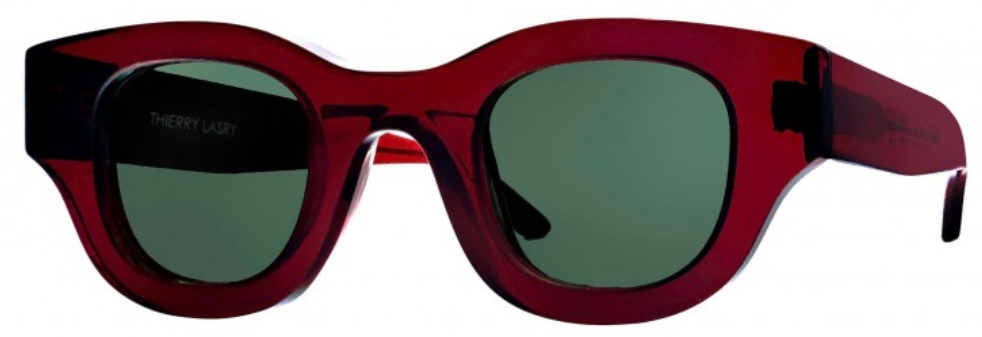 Alexander Daas - Thierry Lasry Autocracy Sunglass - Burgundy &amp; Green - Side View