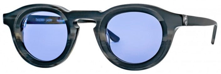 Alexander Daas - Thierry Lasry Propagandy Sunglasses - Grey Horn &amp; Navy Blue - Side View