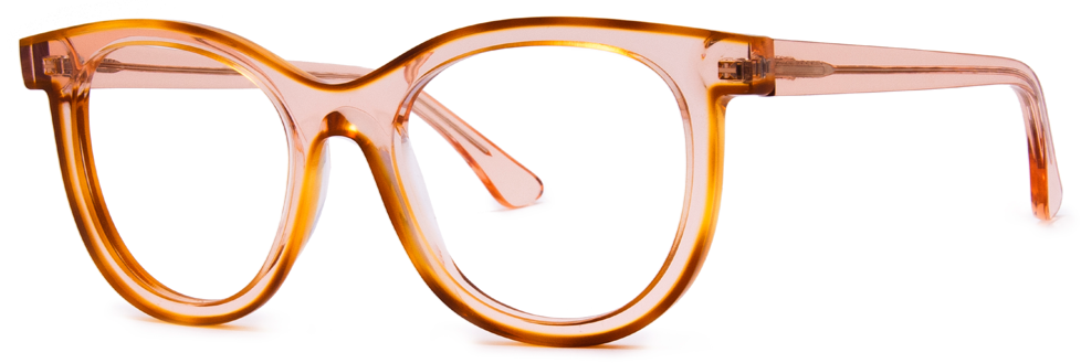 Alexander Daas - Thierry Lasry Vacancy Eyeglasses - Translucent Pink Tortoise - Side View