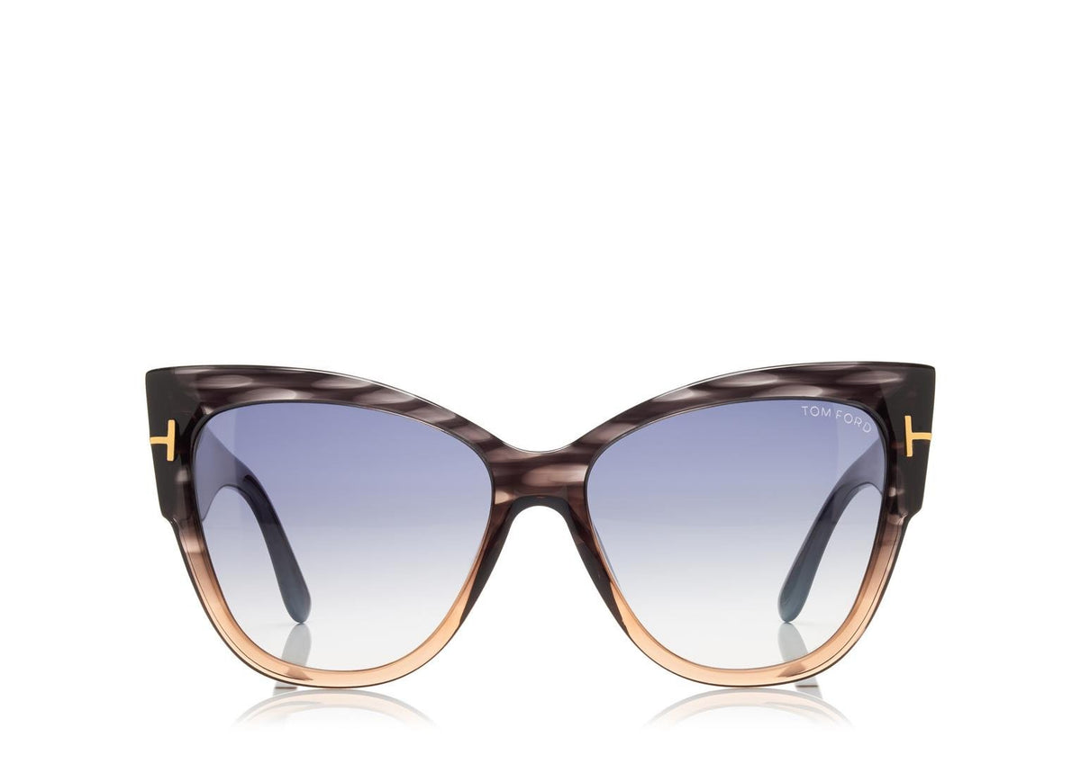 Alexander Daas - Tom Ford Anoushka FT0371 Sunglasses - Melange Grey &amp; Peach - Front View