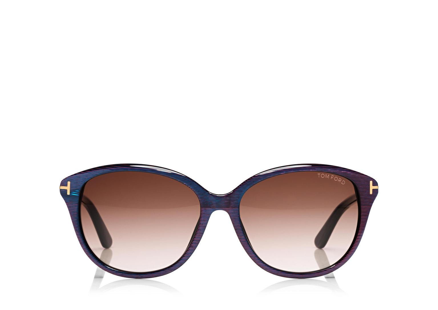 Alexander Daas - Tom Ford Karmen FT0329 Sunglasses - Chalkstripe & Blue Violet - Front View