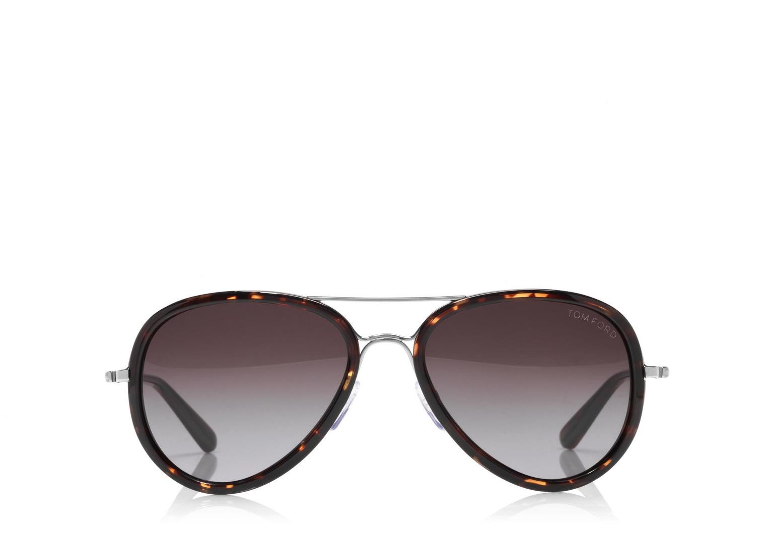 Alexander Daas - Tom Ford Miles Aviator FT0341 Sunglasses - Gunmetal - Front View