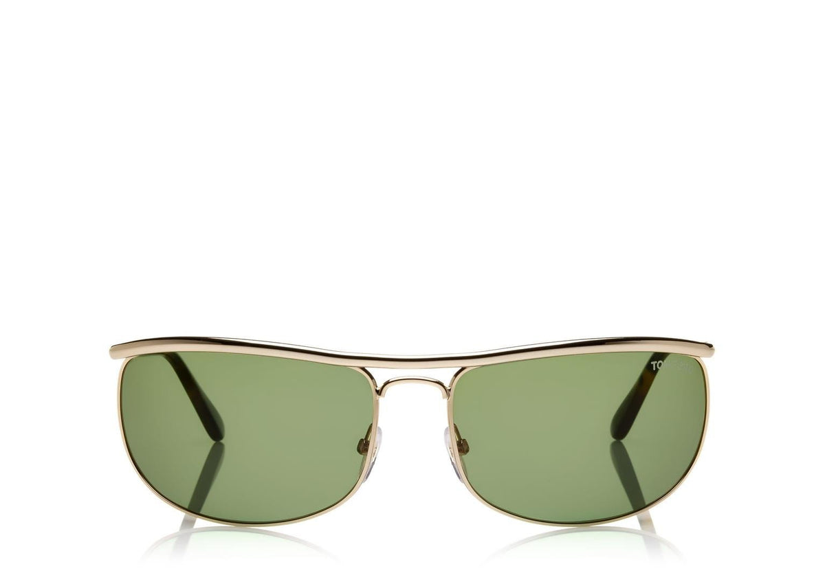 Alexander Daas - Tom Ford Ryder FT0418 Sunglasses - Rose Gold &amp; Green - Front View