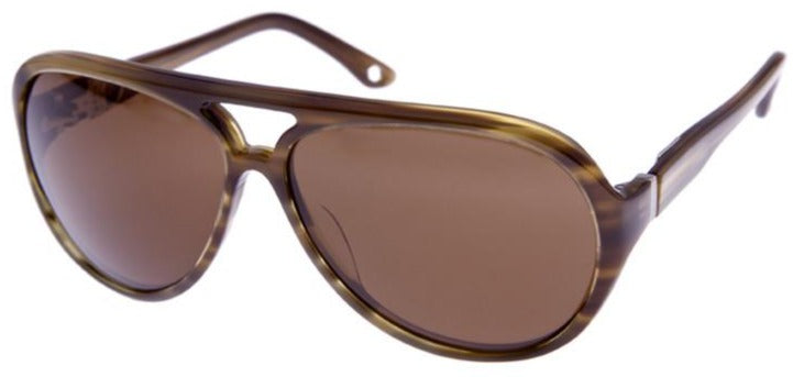 Alexander Daas - Victory Sunglasses - Moss &amp; Brown - Side View